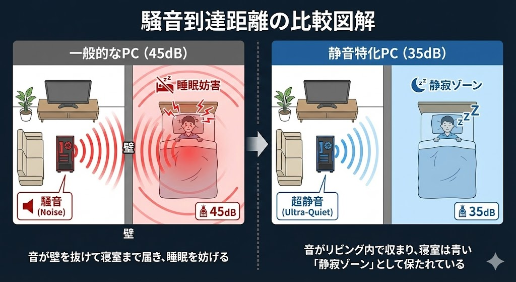 PC騒音のイメージ図