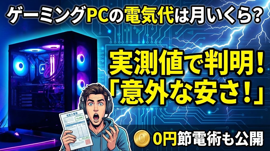 ゲーミングPCの電気代は月いくら？実測値でわかった「意外な安さ」と0円節電術