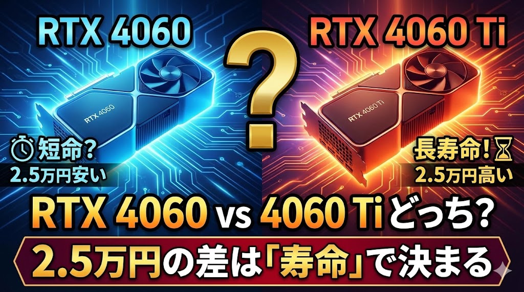 RTX 4060 vs 4060 Ti どっち？2.5万円の差は「寿命」で決まる