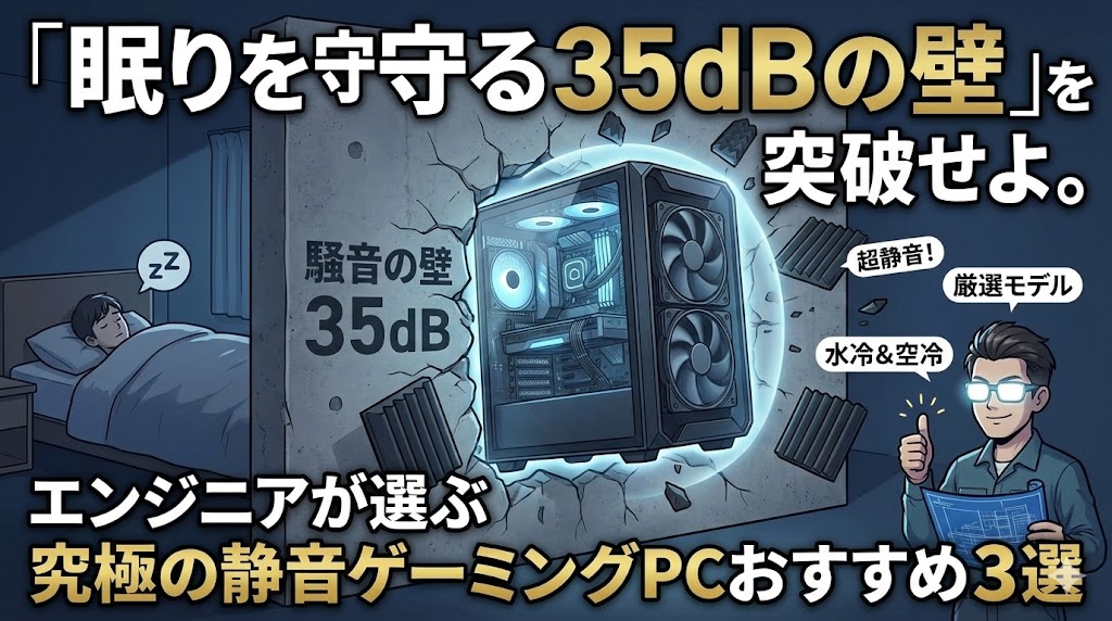 「眠りを守る35dBの壁」を突破せよ。エンジニアが選ぶ究極の静音ゲーミングPCおすすめ3選