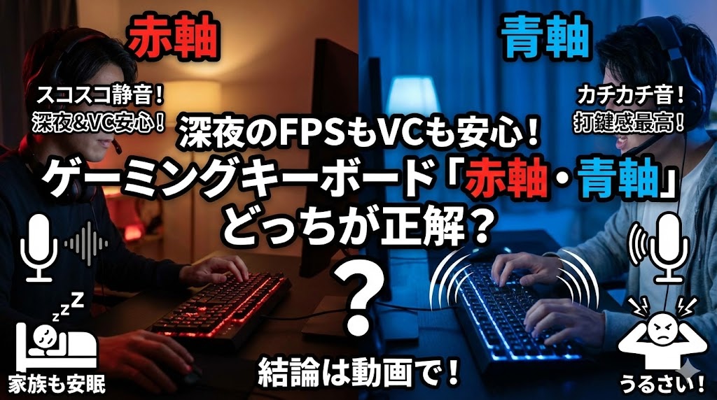 深夜のFPSもVCも安心！ゲーミングキーボード「赤軸・青軸」どっちが正解？